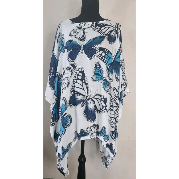 Bamboo Source Other - NWT Bamboo Source Butterfly Summer Beach Swim Cover Up One Size Kimono Poncho